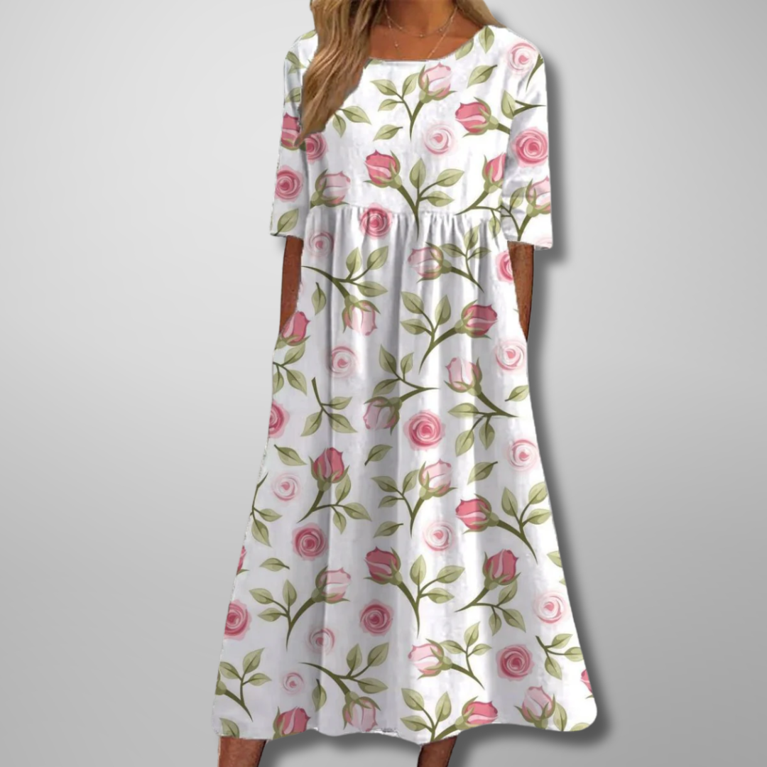 Casual Flower Knee Length Dress