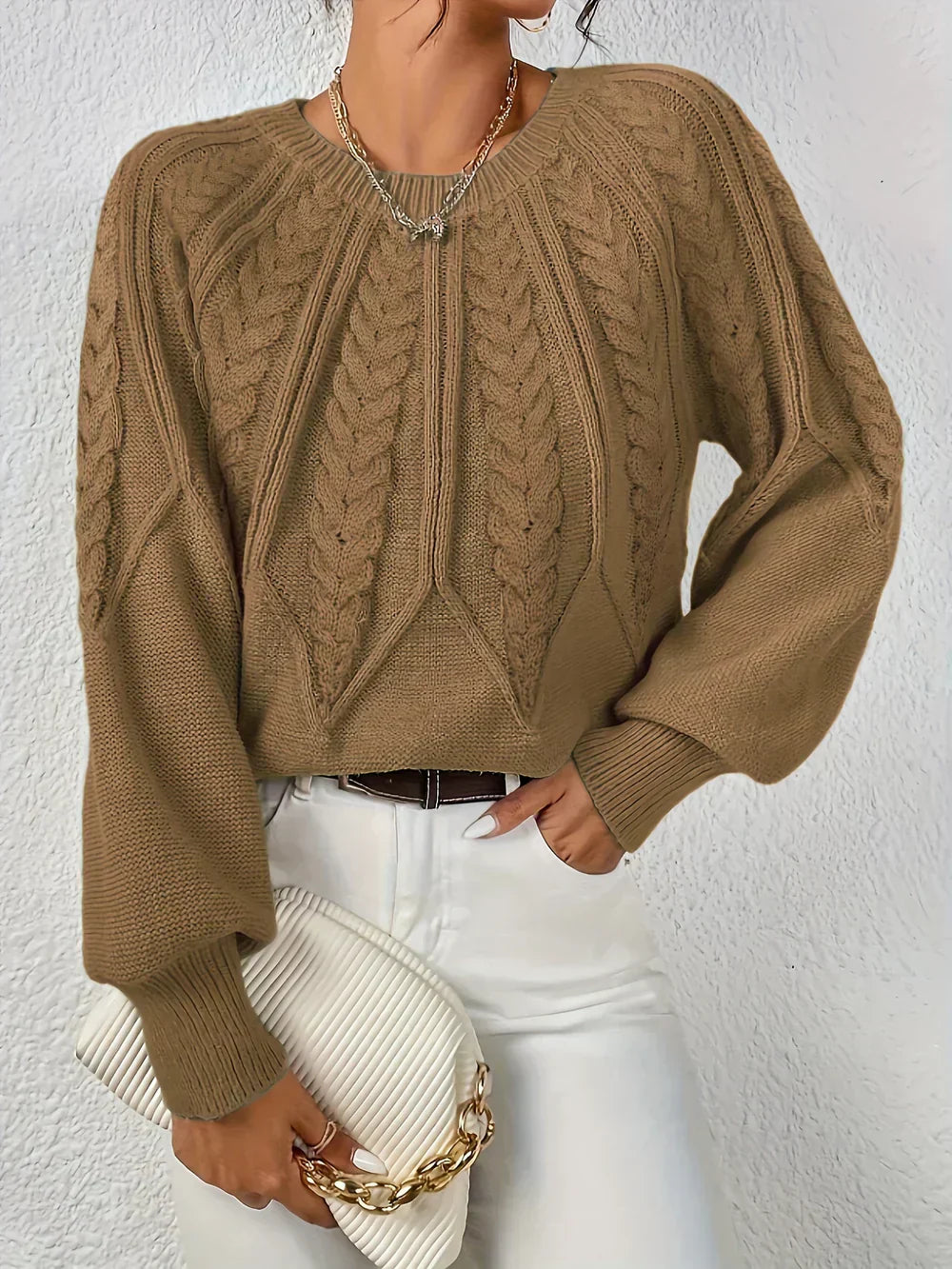 Soft Crew Neck Knitted Sweater