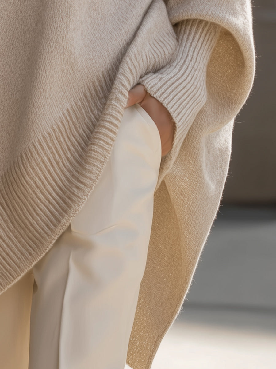 Plush Oversized Wool Poncho
