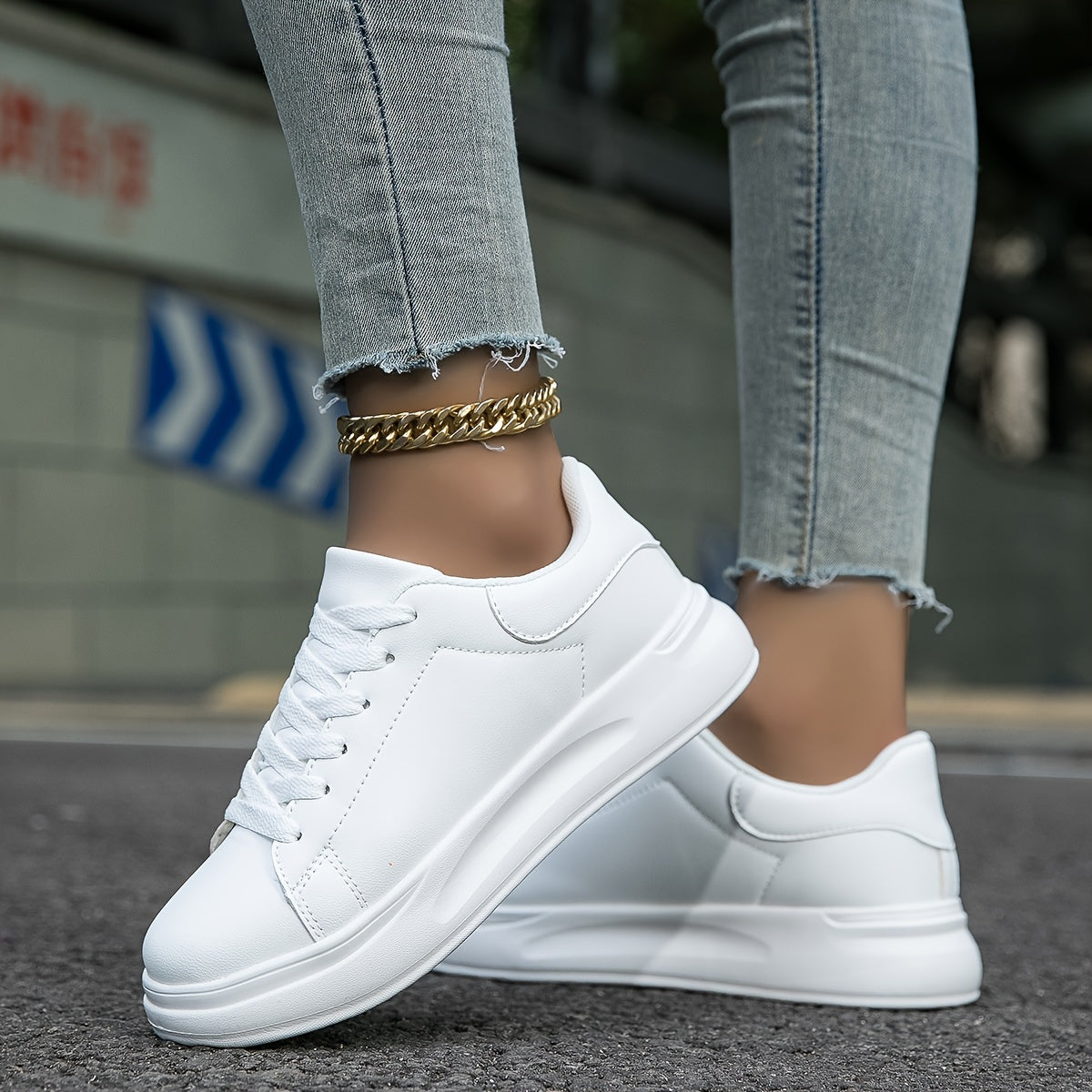Classic Ladies White Low Top Shoes