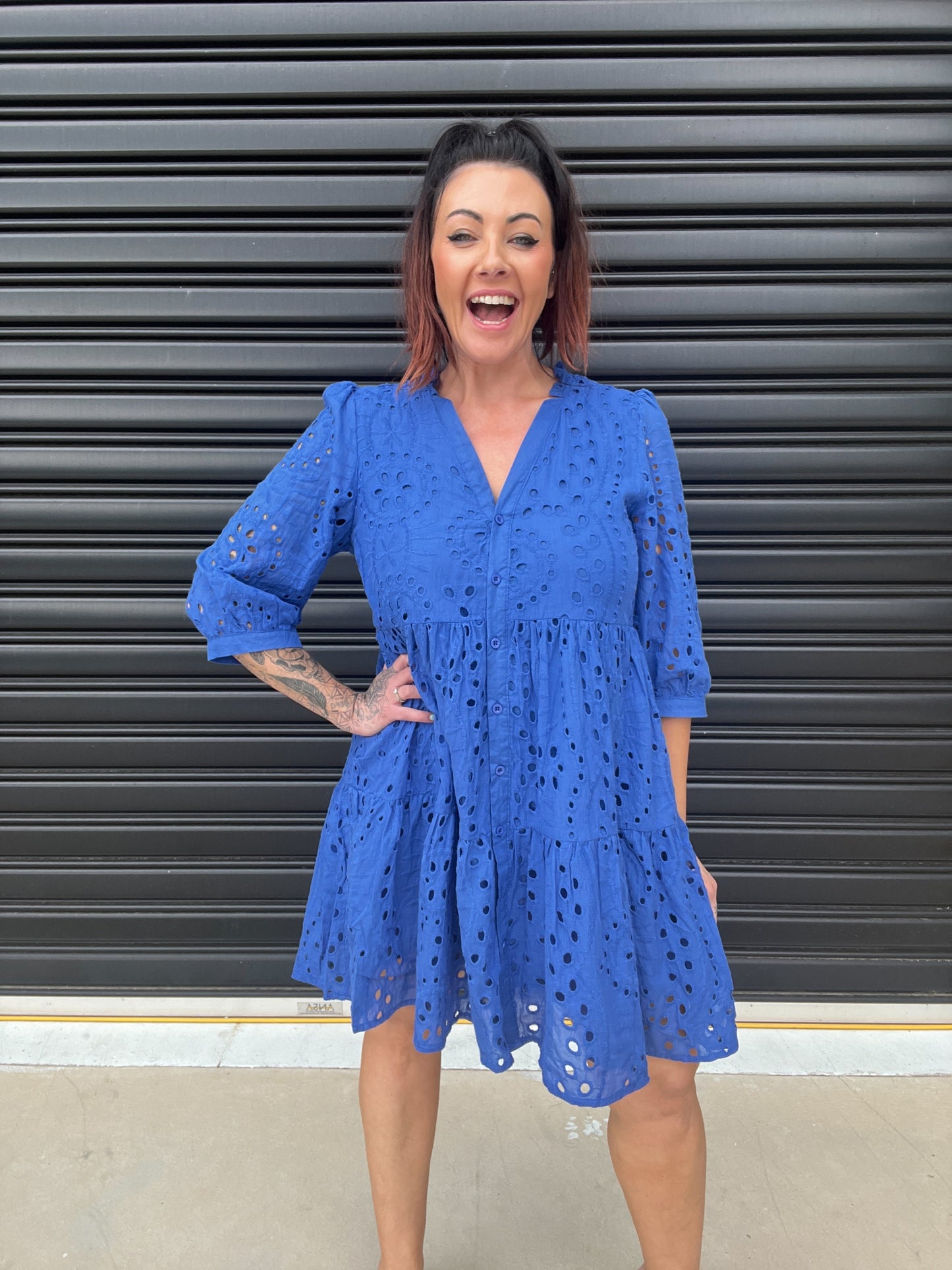 Elegant Ladies A-Line Dress with Buttons