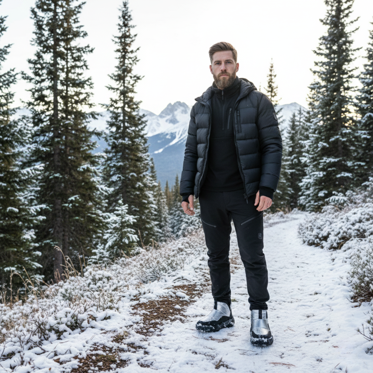 Warm Waterproof Men's Snow Boots with Good Grip