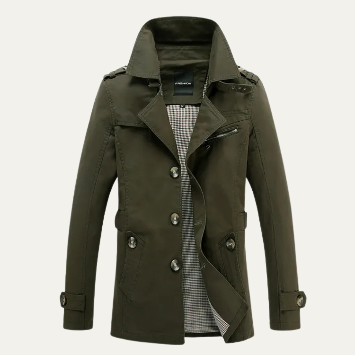 Timeless Mens Double Breasted Trench Coat