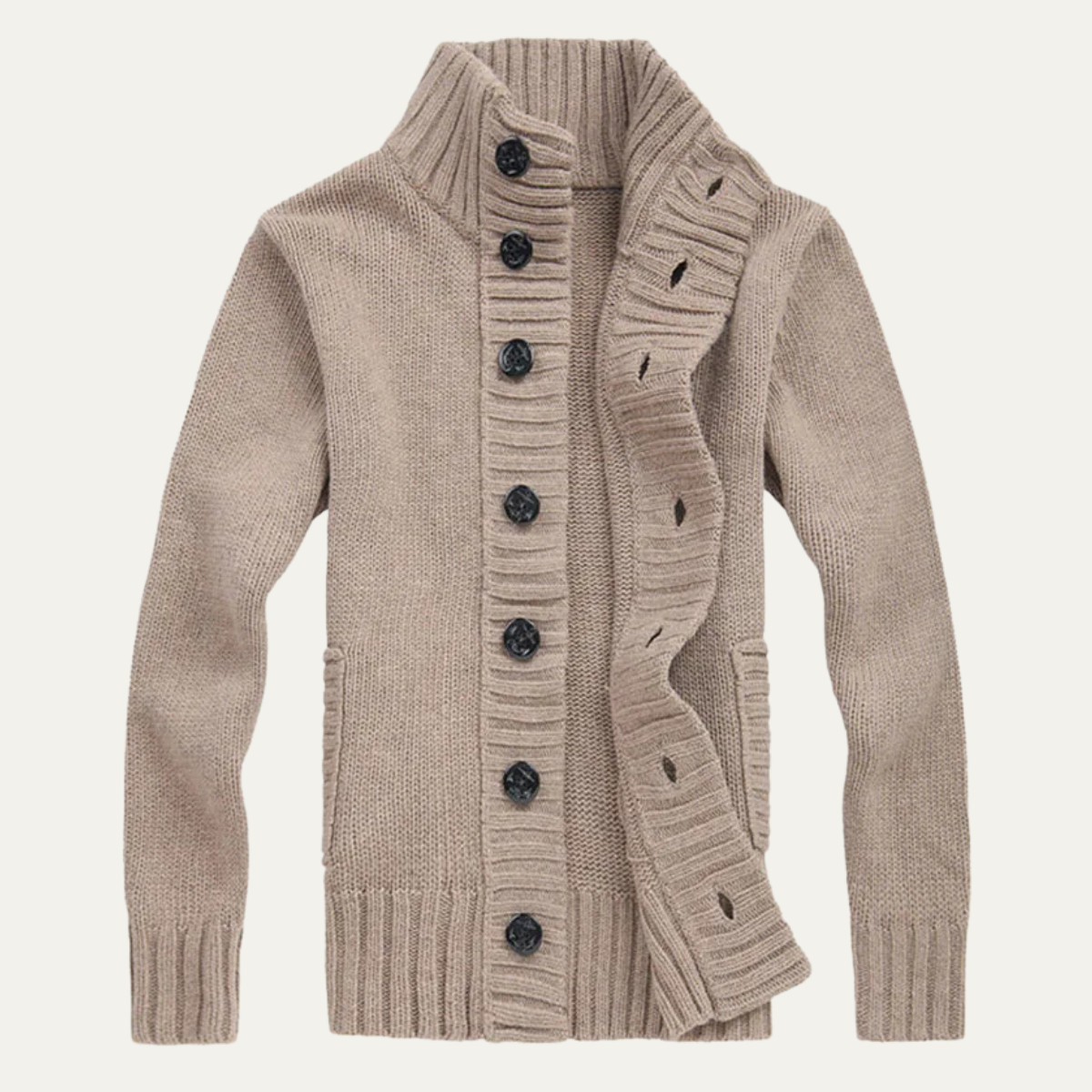 Thick Warm Men's Cable Knit High Neck Sweater