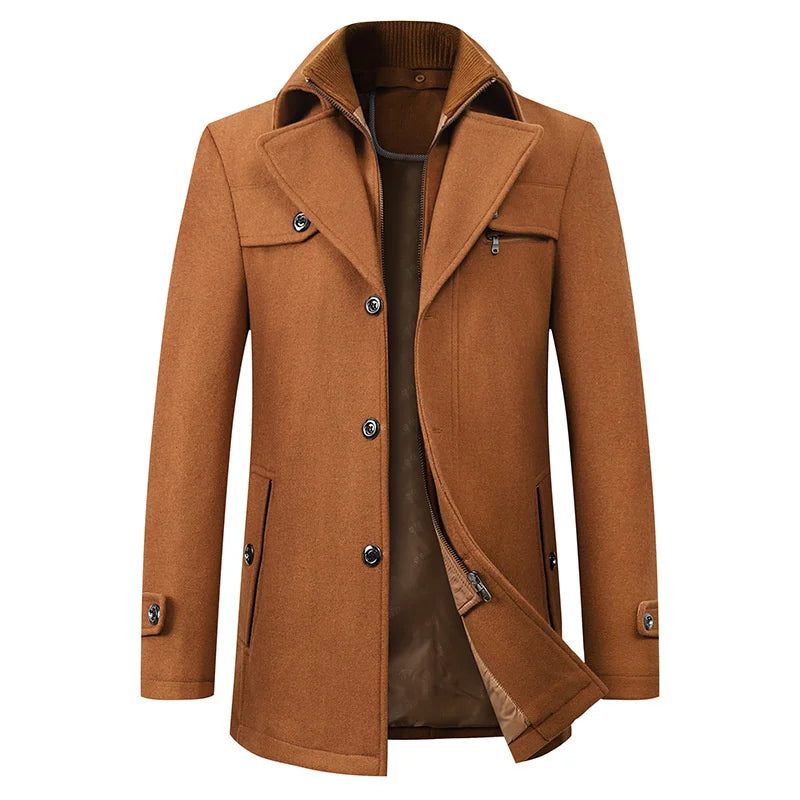 Warm Mens Wool Winter Overcoat