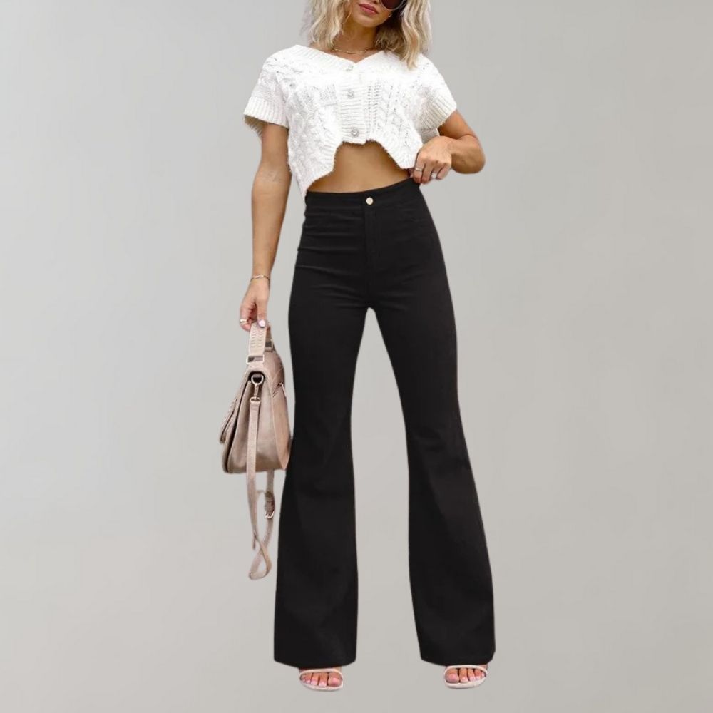 Luxurious High Waisted Wide Leg Women's Trousers