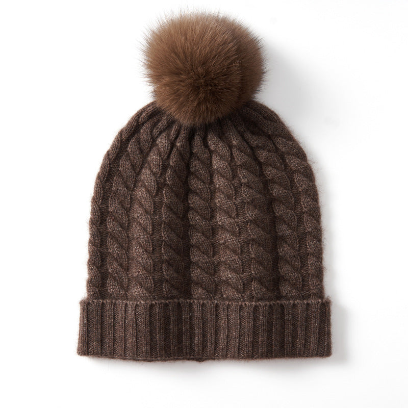 Warm Cable Knit Pom Pom Hat