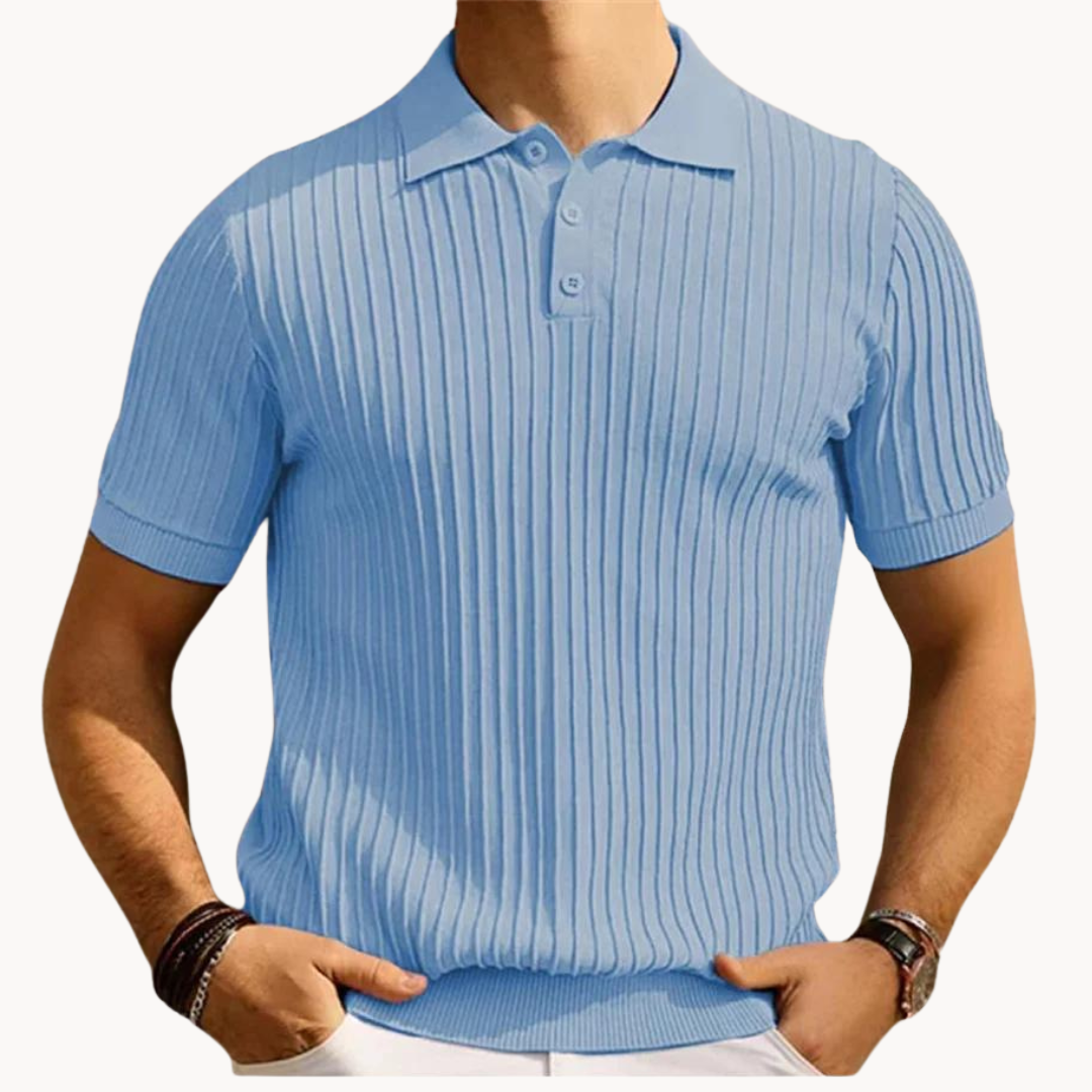 Classic Fit Mens Polo Shirt with Button Front