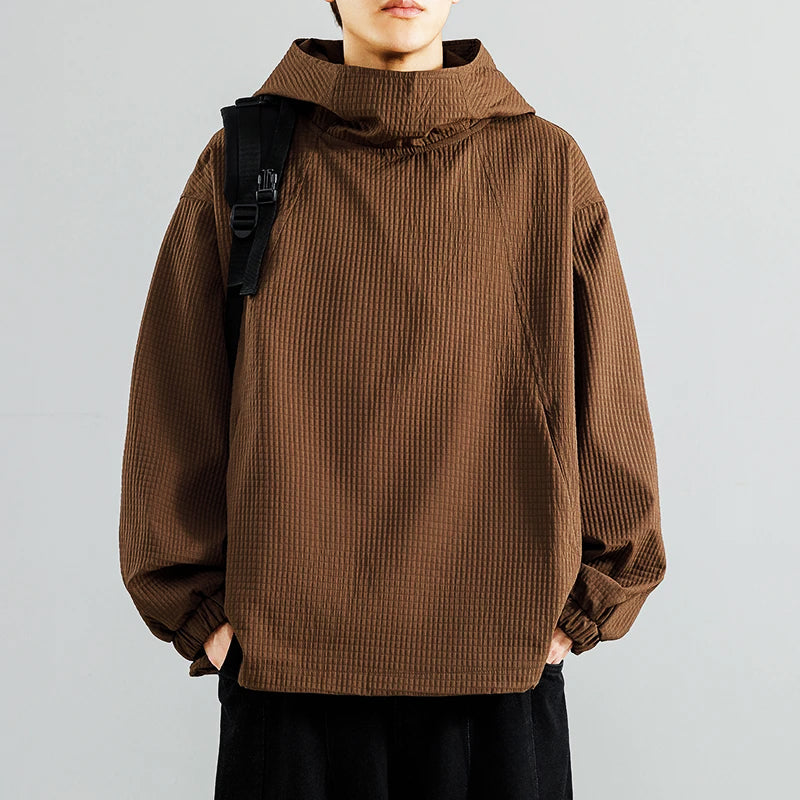 Relaxed Fit Hoodie | Crew Neck, Textured Sweater Hood