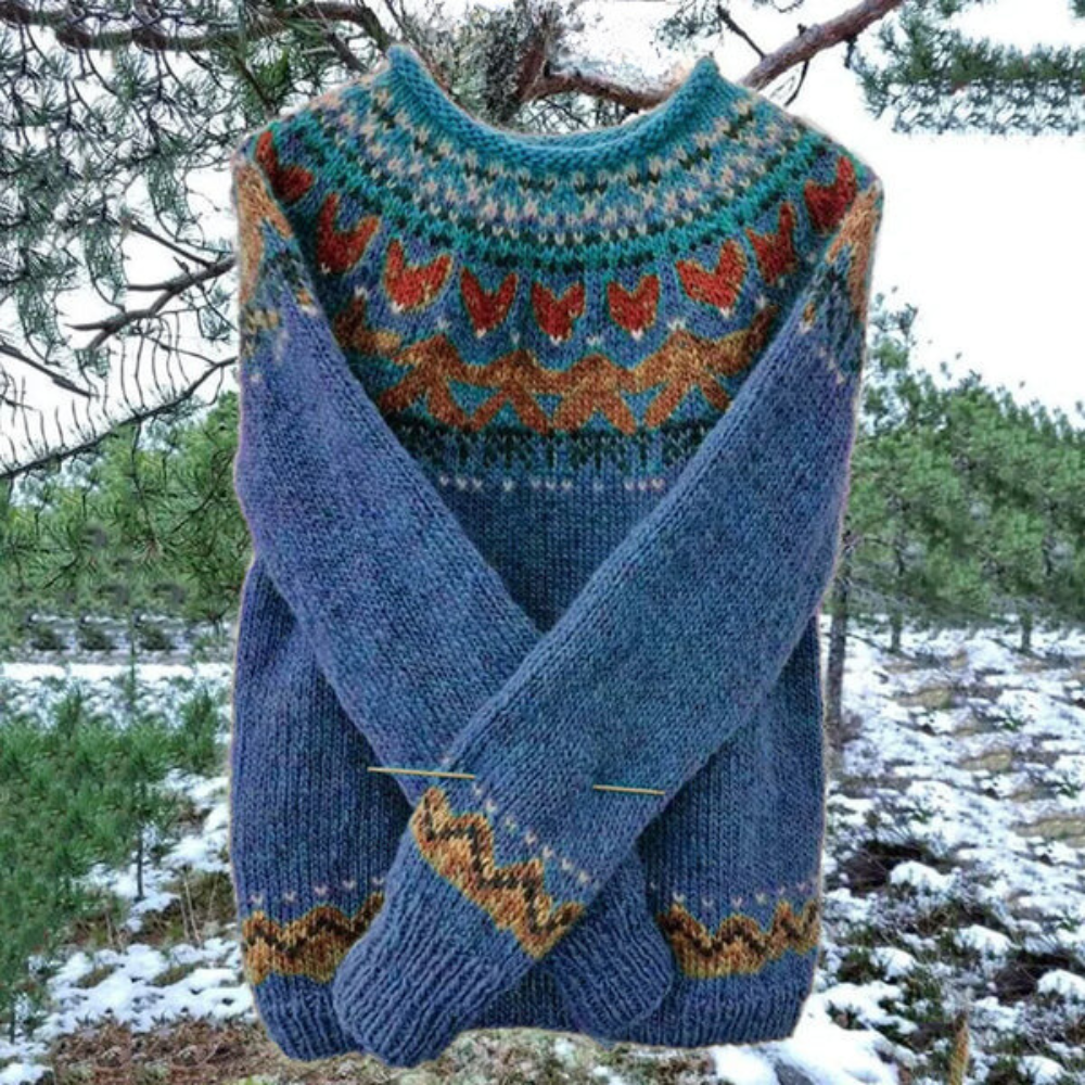 Casual Fit Graphic Yoke Sweater