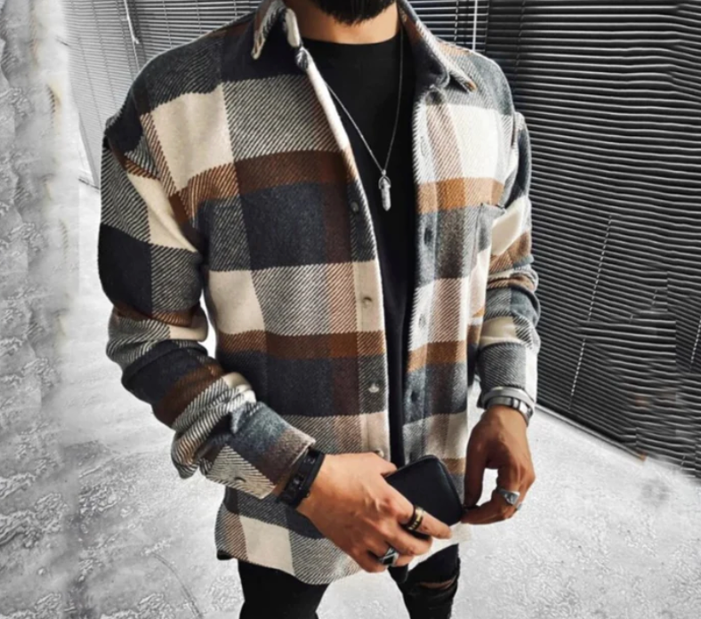 Casual Plaid Flannel Shirt for Men