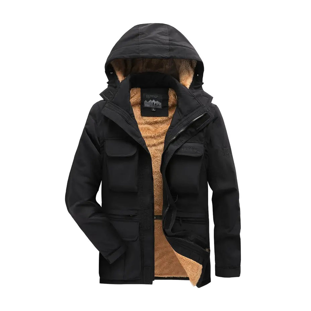 Waterproof Men's Parka Jacket with Removable Hood - Nocini