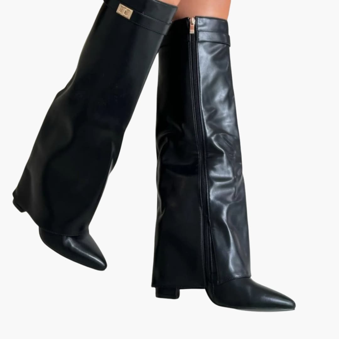 Comfortable Tall Wide Calf Boots with Low Block Heel