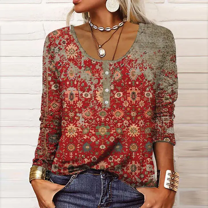 Classic Women's Long Sleeve Button Front Shirt - Nocini