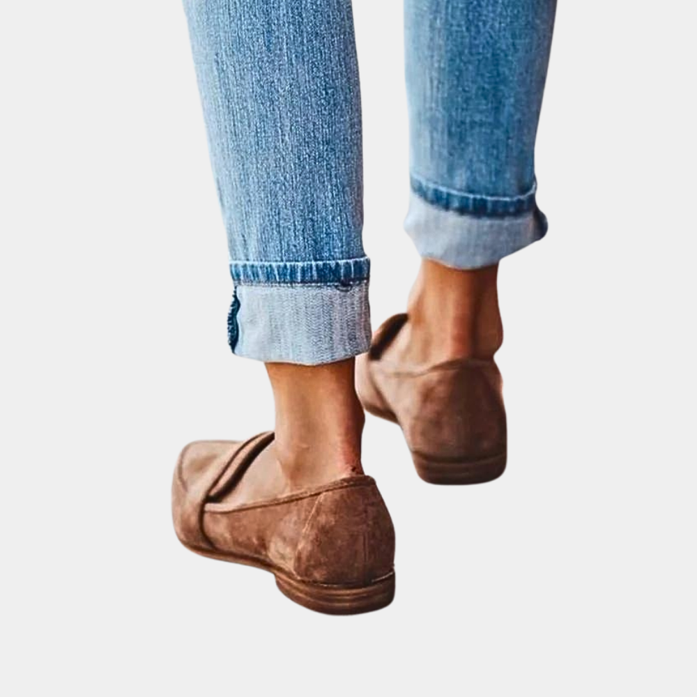 Ladies Soft Leather Slip On Shoes