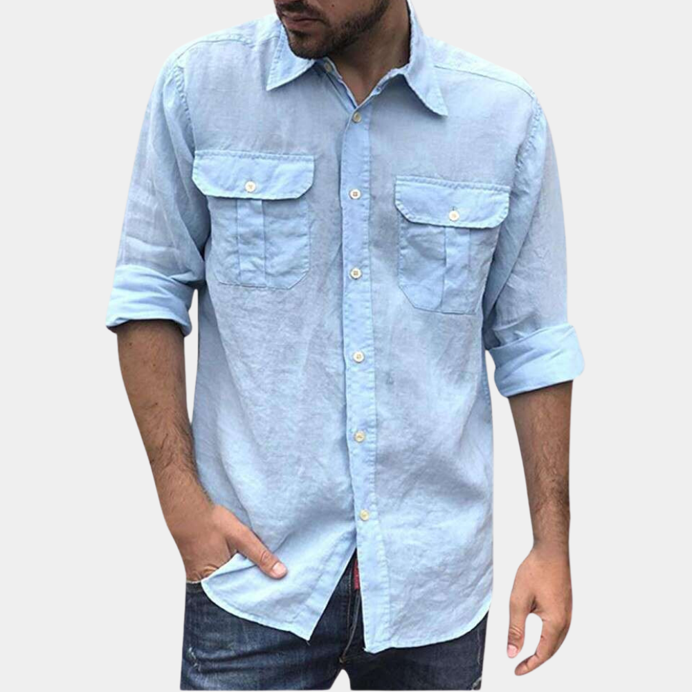 Classic Fit Casual Button Shirt with Pocket