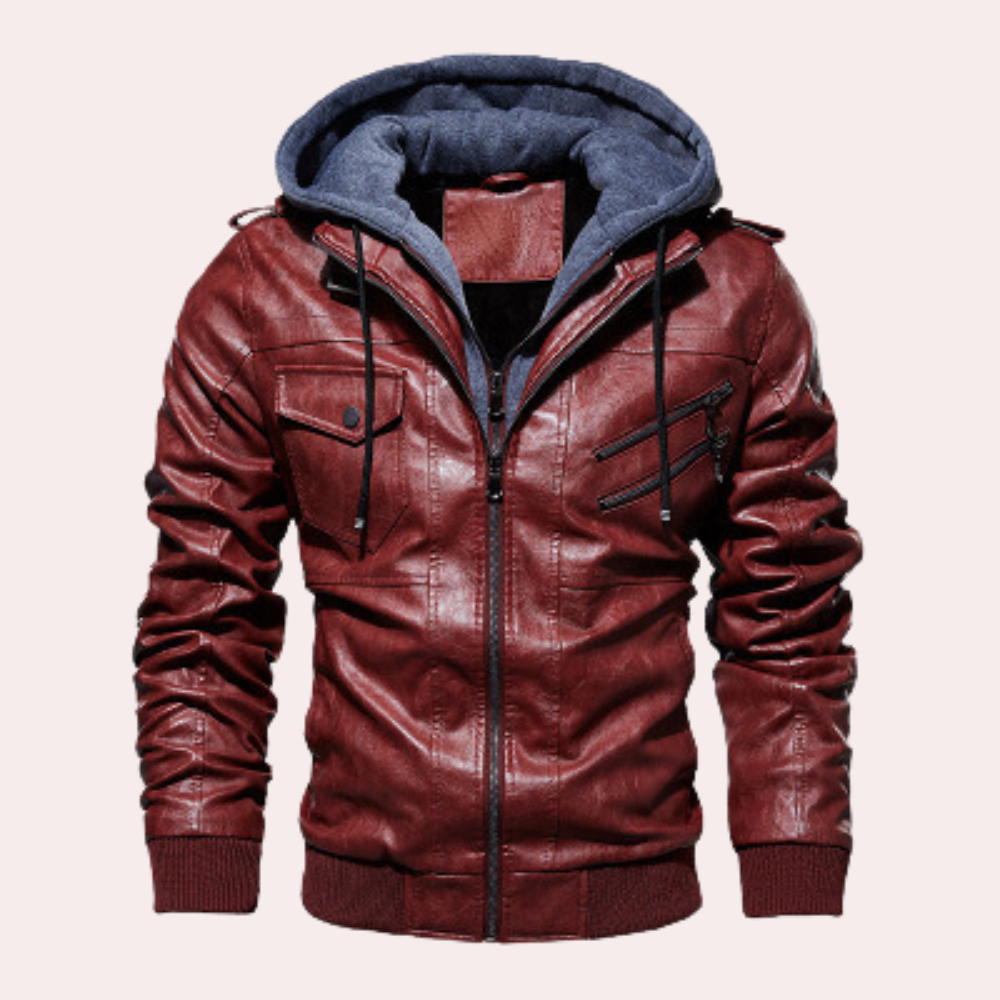 Premium Fake Leather Padded Hoodie Jacket