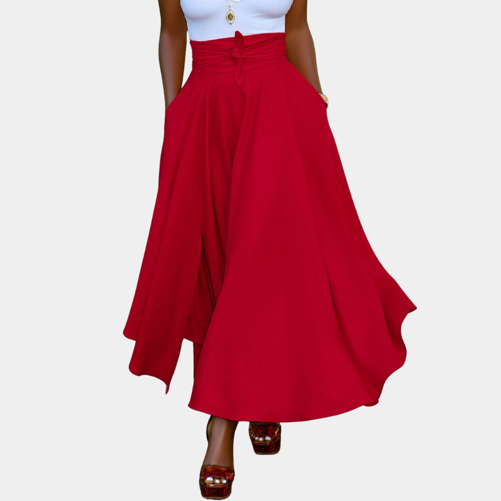Ladies Loose Fit Wide Leg Pants High Waisted Comfortable - Nocini