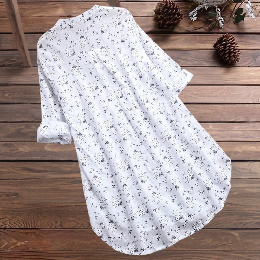 Pretty Floral Long Sleeve Women's Blouse