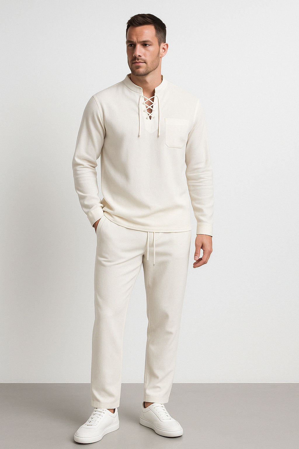 Casual Mens Shirt Cotton Blend Relaxed Fit - Nocini