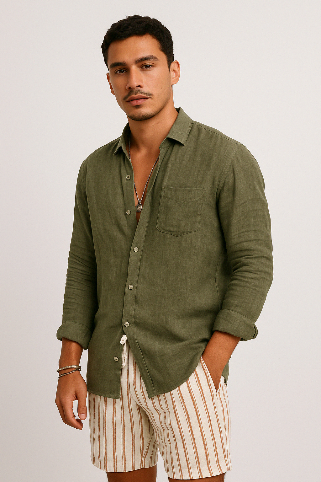 Casual Cotton Shirt with Button Front