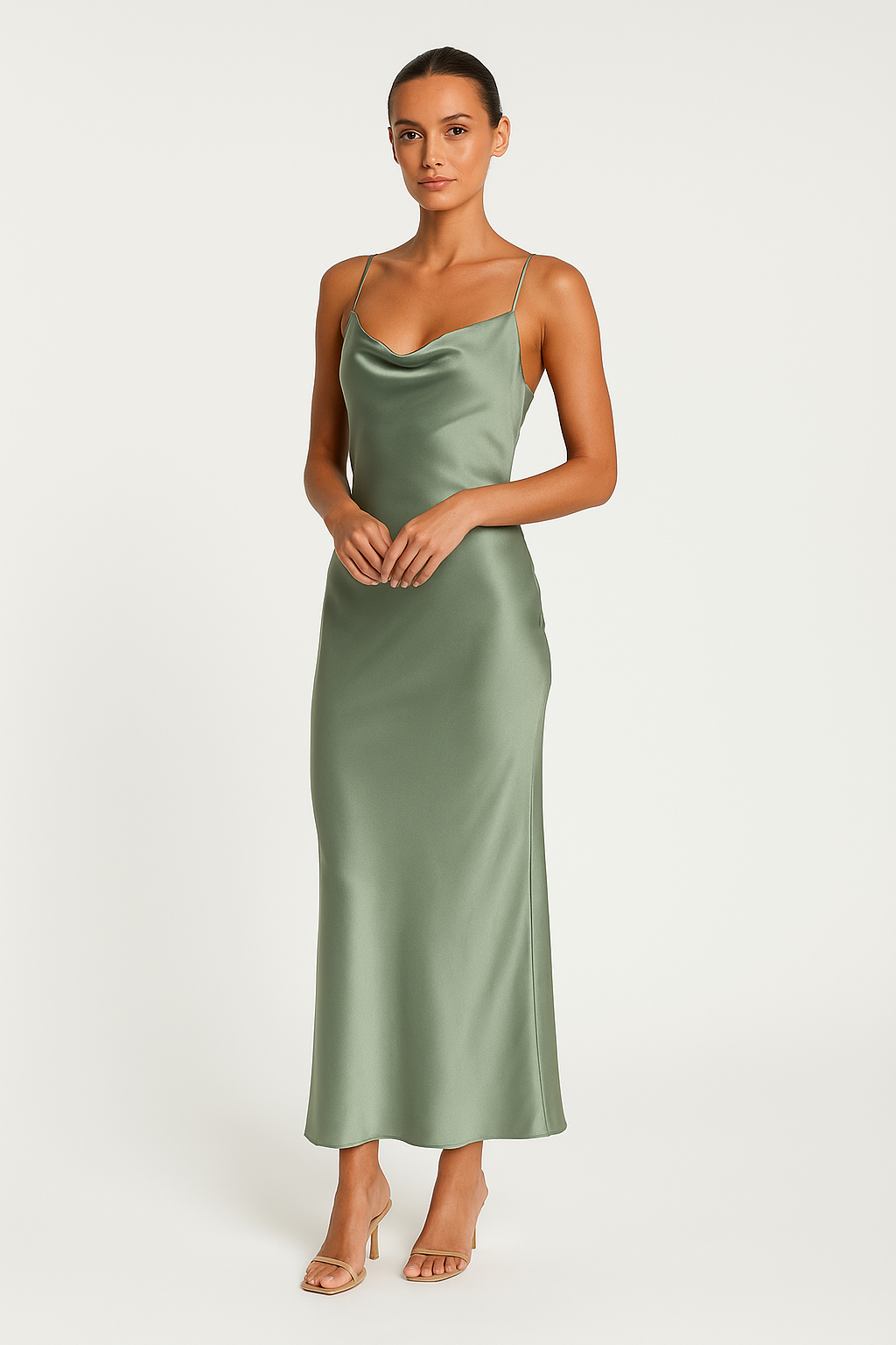 Elegant Satin Maxi Evening Dress for Women