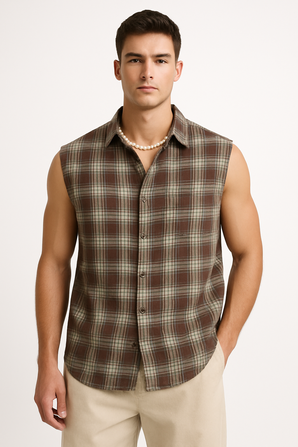 Relaxed Fit Mens Cotton Check Shirt