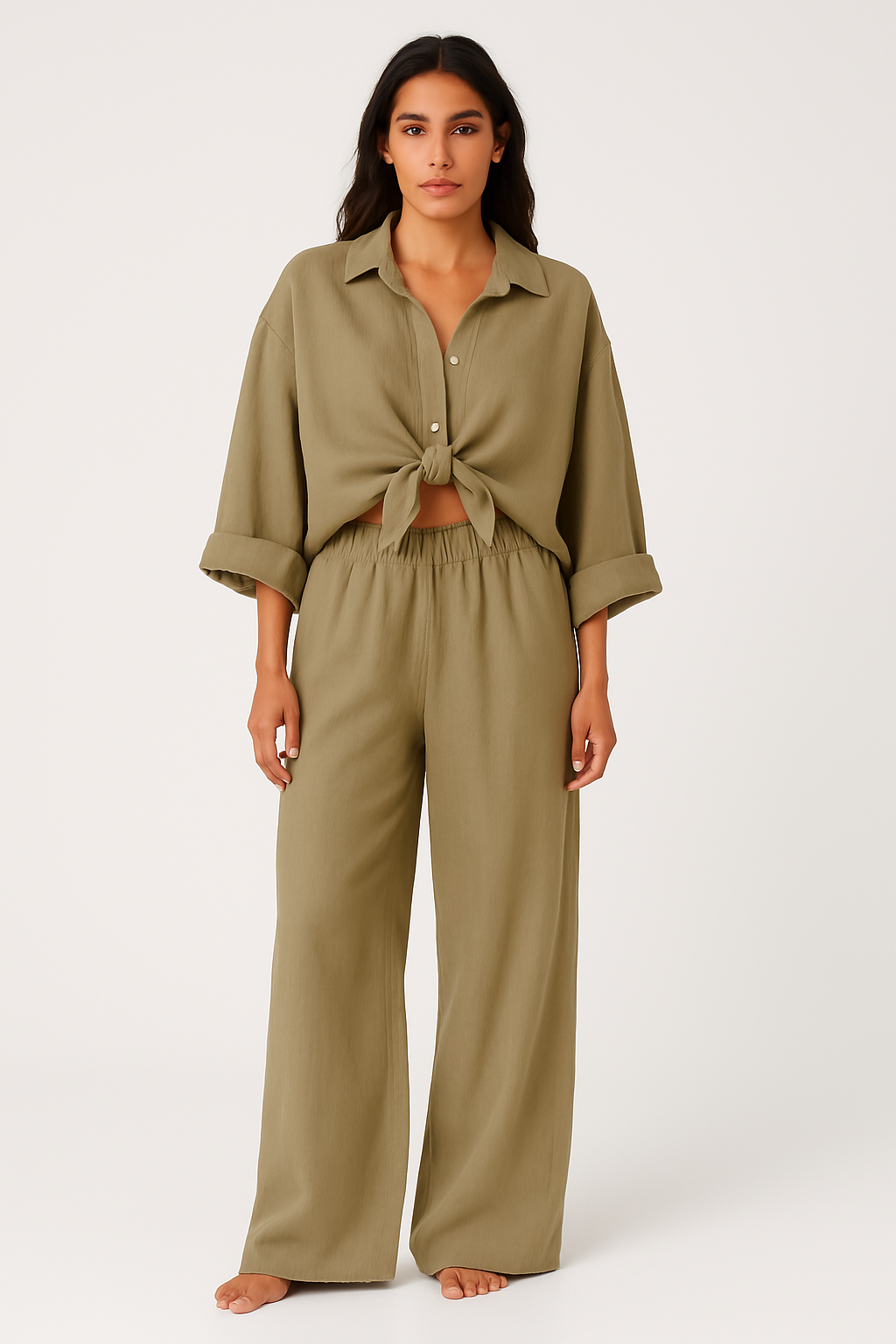 Relaxed Fit Women's Shirt and Pants Set