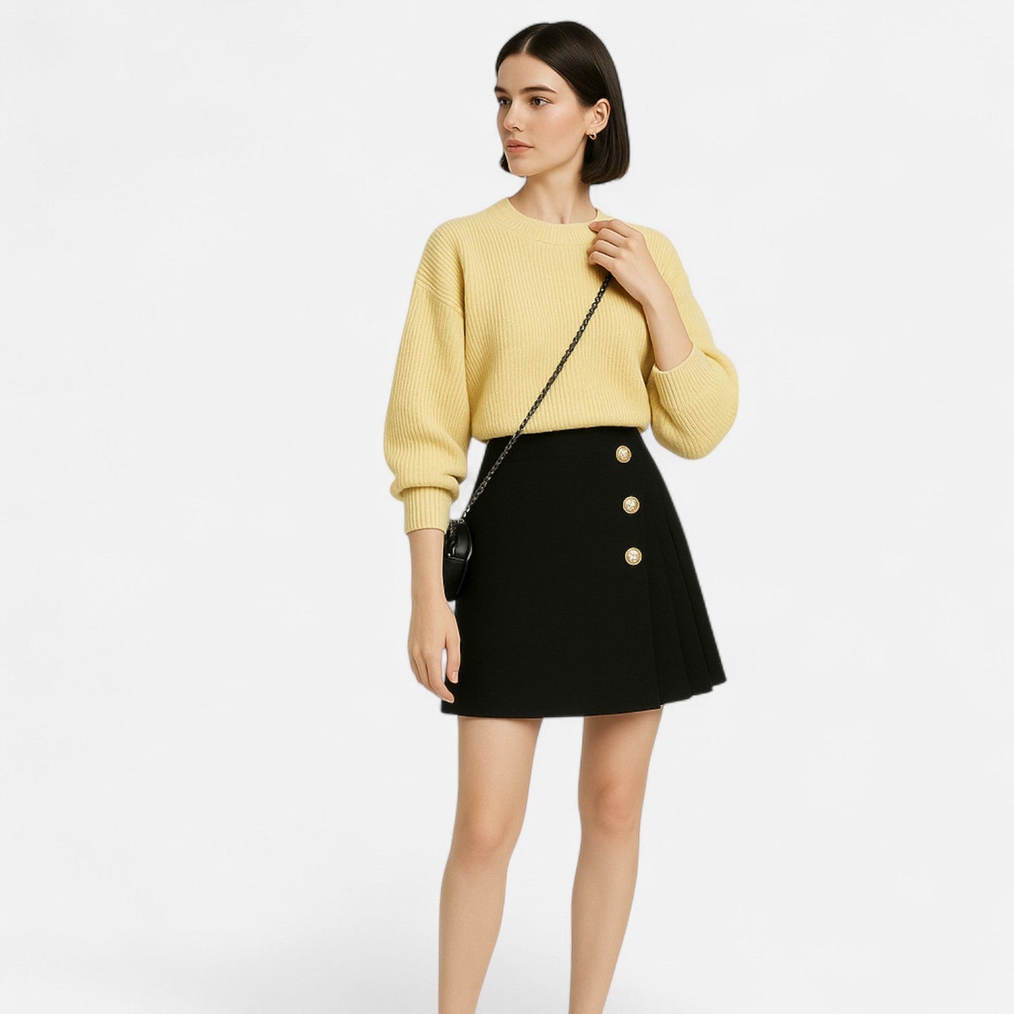 Flared Waist A-Line Mini Skirt