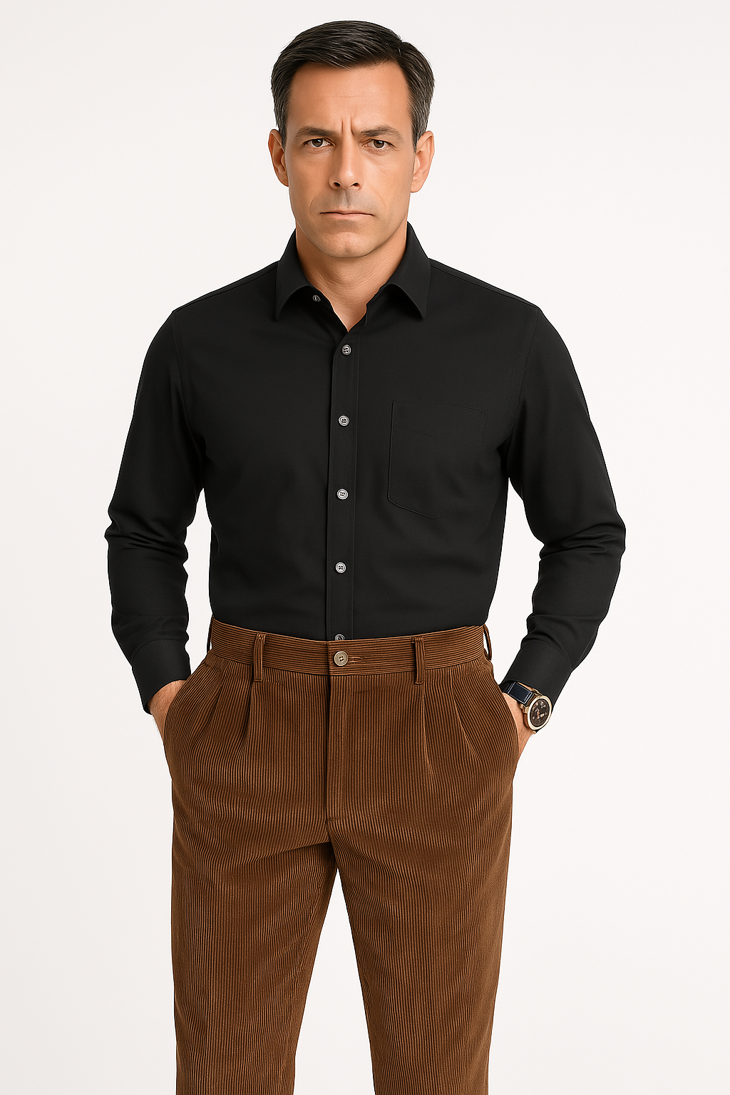 Slim Fit Corduroy Pants for Men