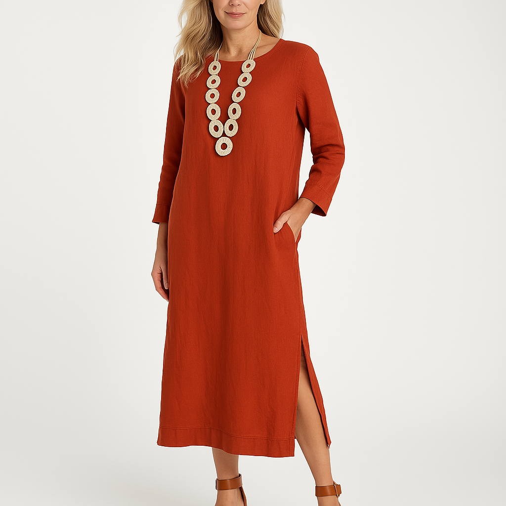 Casual Long Sleeve Midi Dress for Women