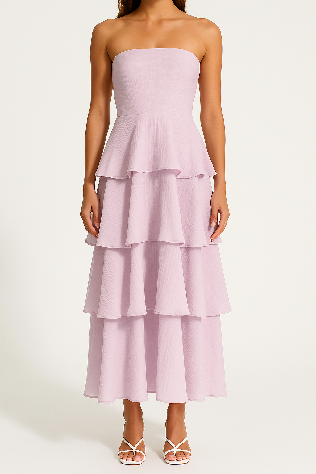 Chic Strapless Midi Dress for Women