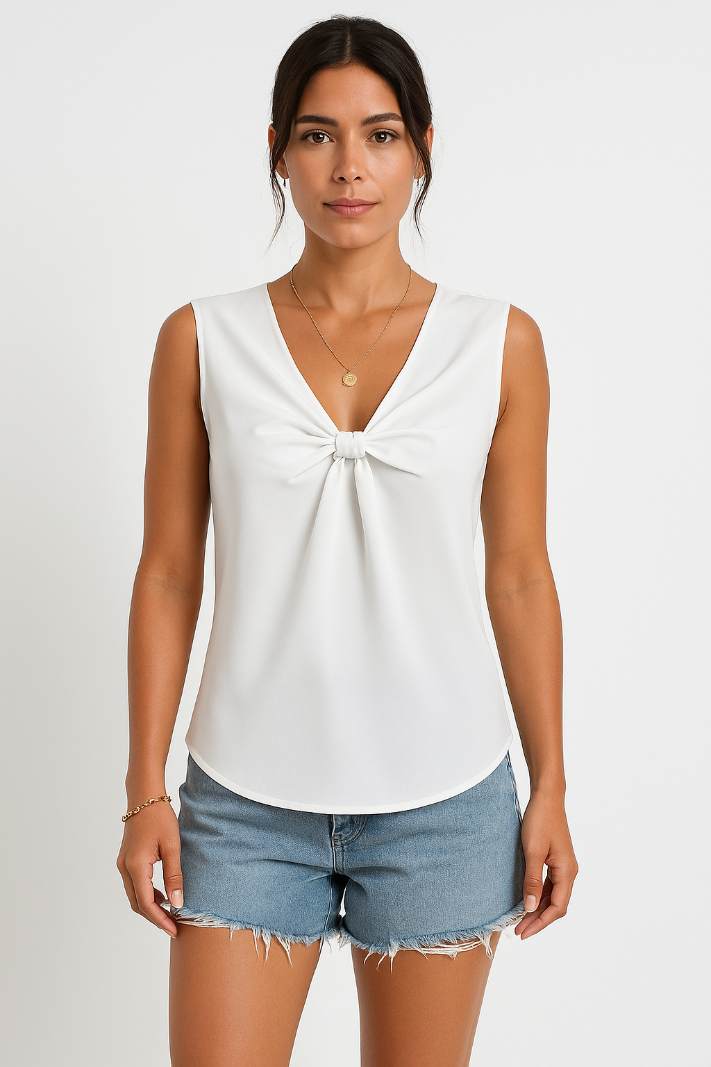 Women's V Neck Tank Top Lightweight Summer Tee - Nocini