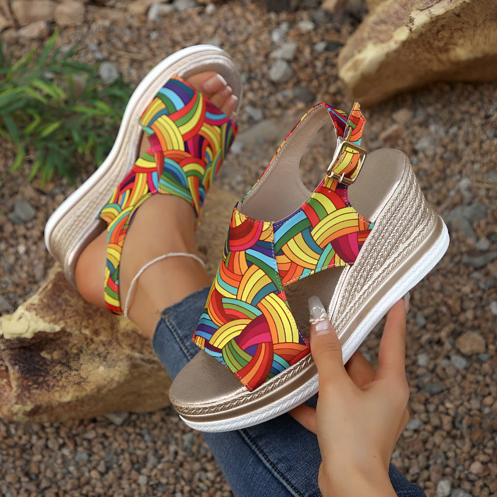 Ladies Comfortable Heel Summer Sandals - Olytrend