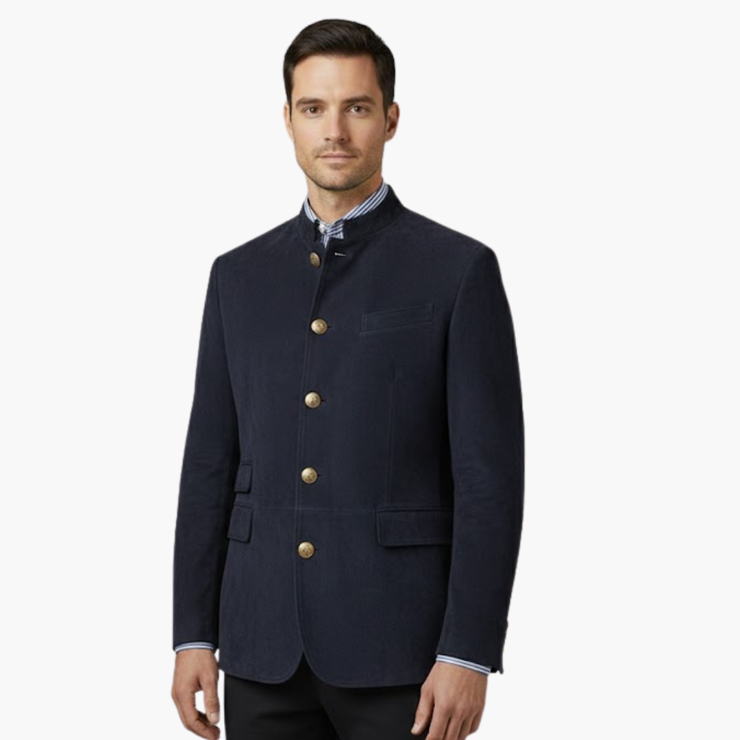 Timeless Mens Coat with Smart Collar and Button Front
