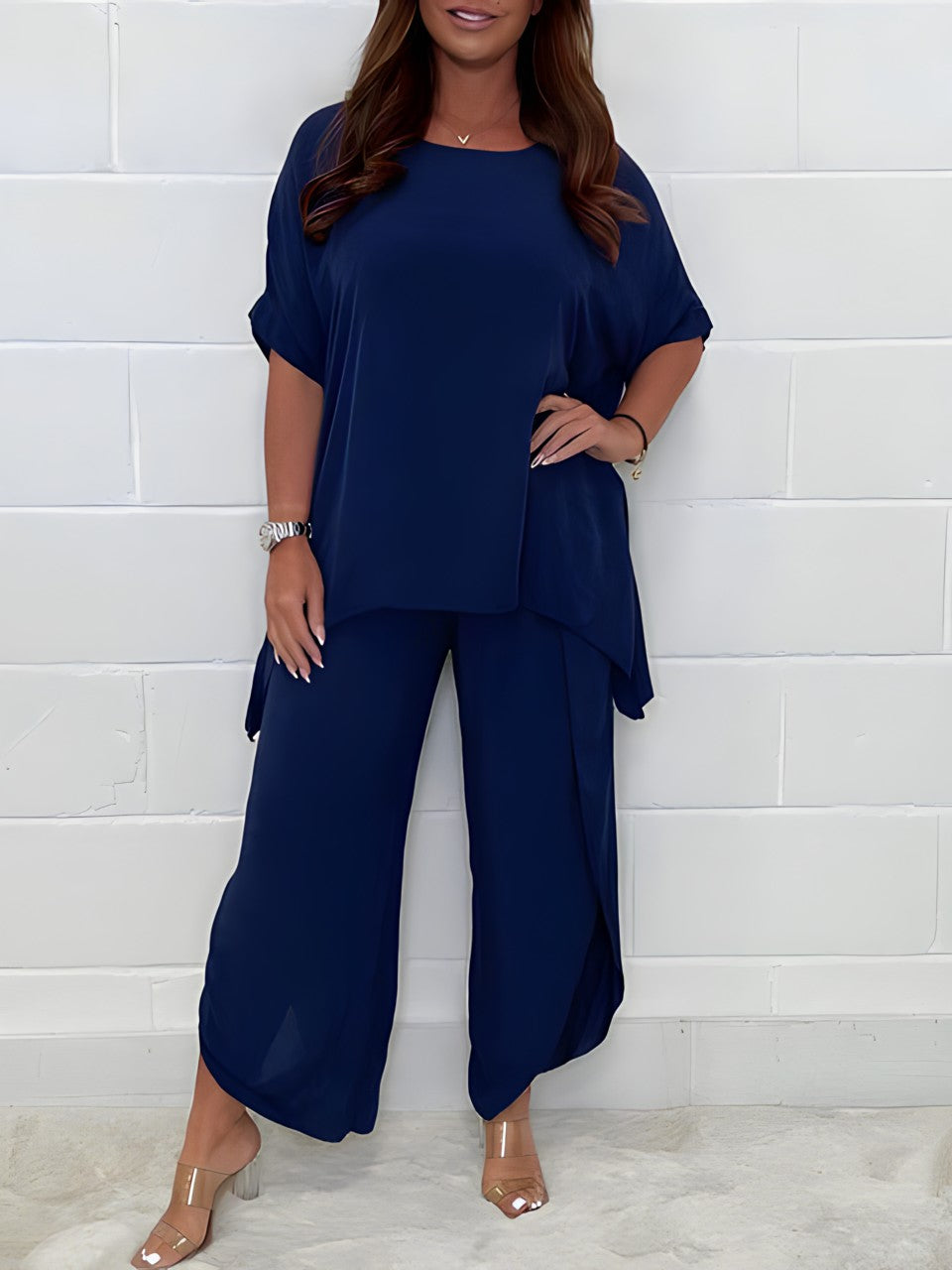 Ladies' Elegant 2 Piece Suit | Top and Flared Pants