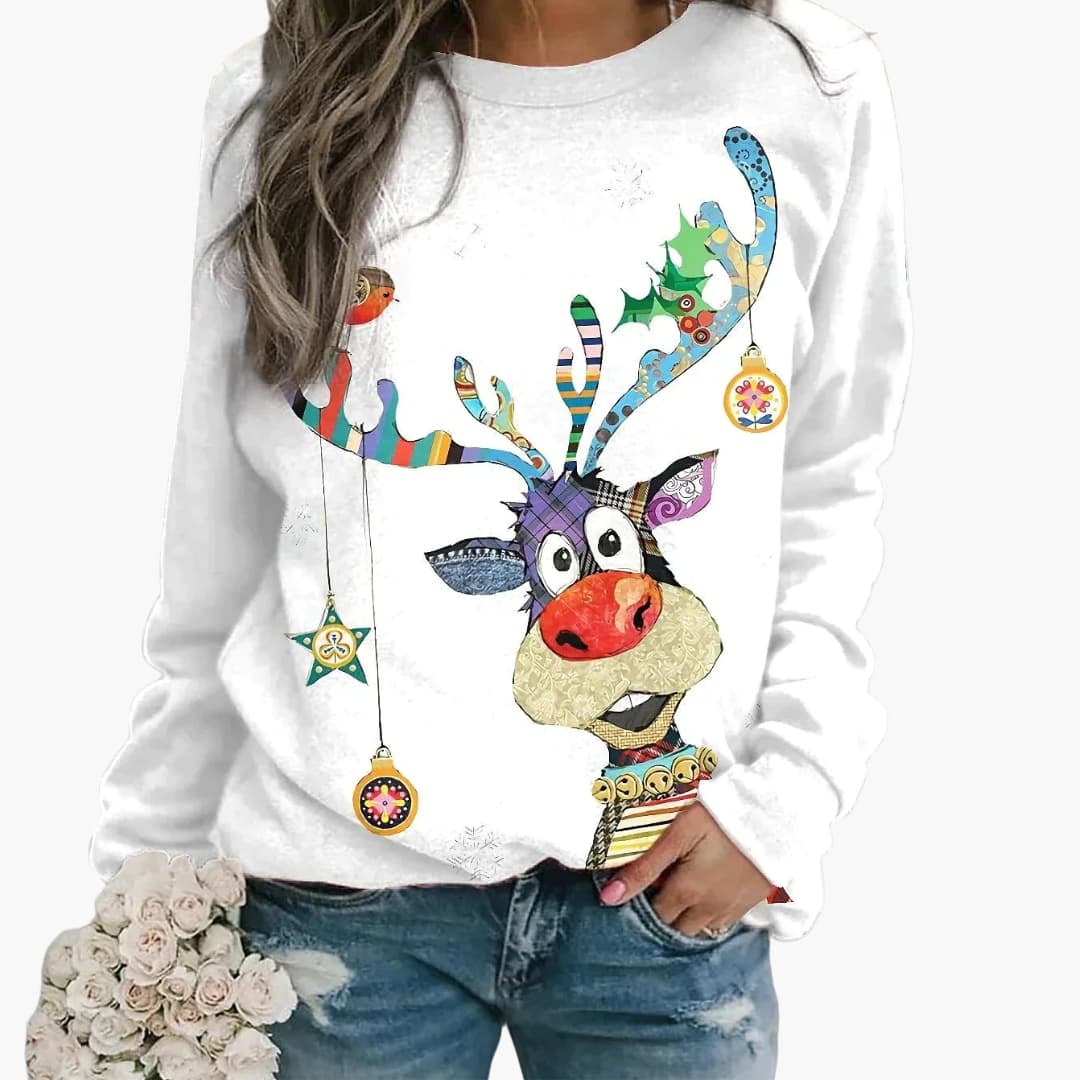 Cozy Women's Holiday Sweater with Long Sleeves