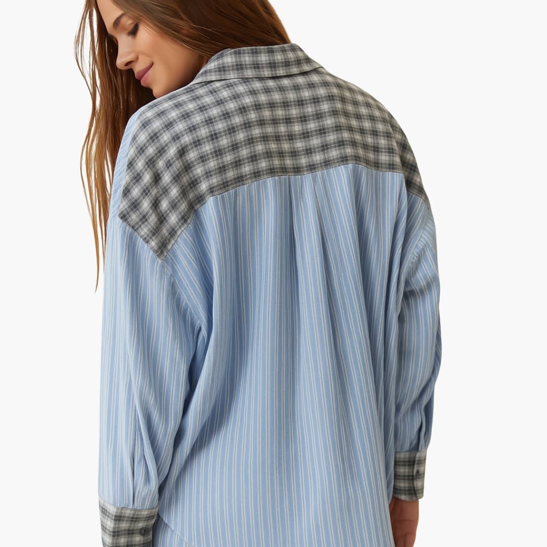 Ladies' Sleepwear Striped Pajama Top Set