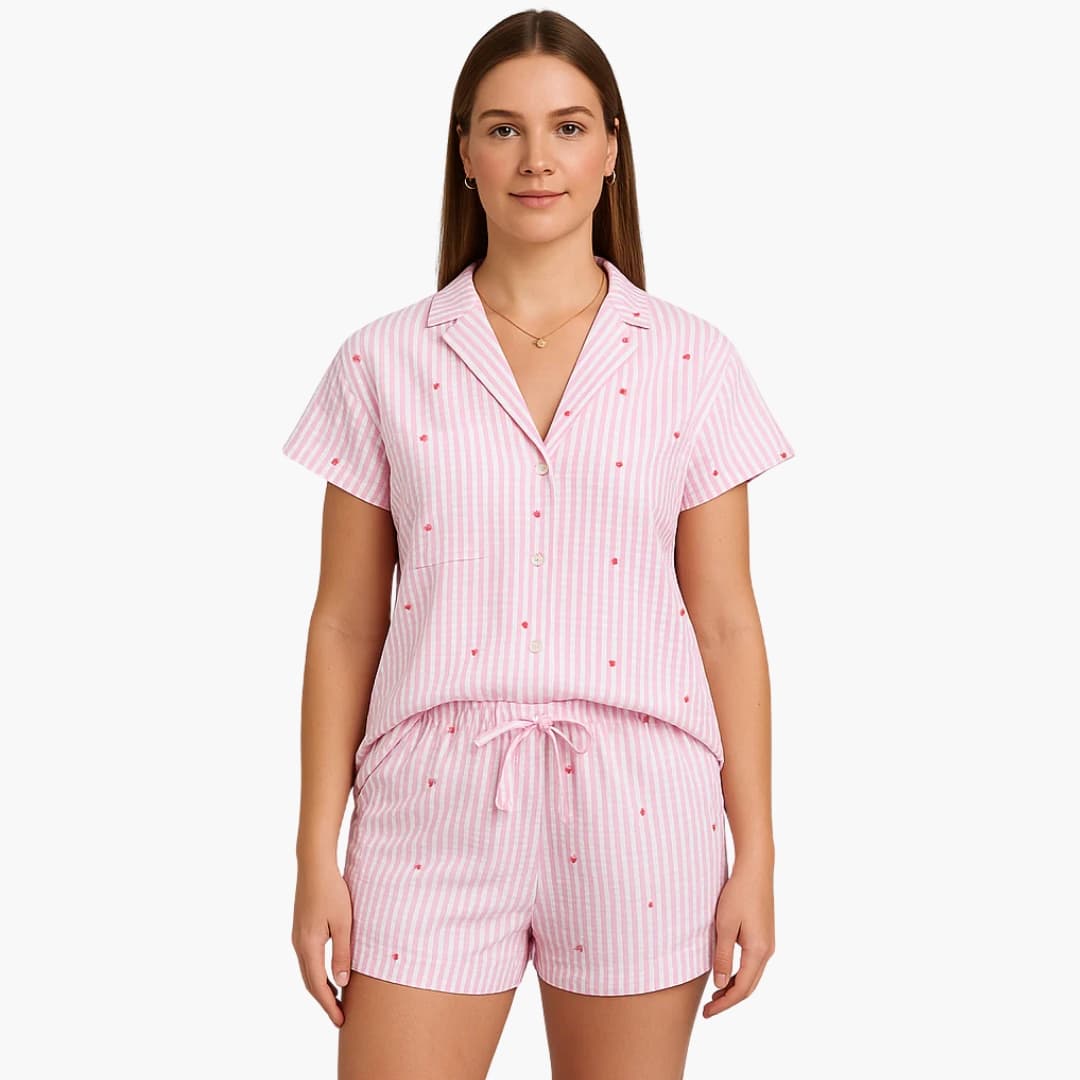 Ladies Comfort Sleepwear Short Sleeve Pajama Set