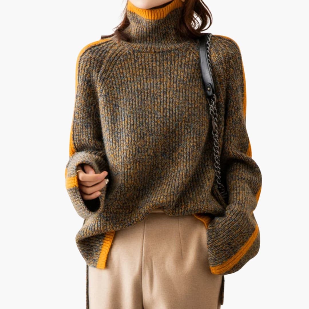 Fashionable Horizontal Neck Warm Sweater