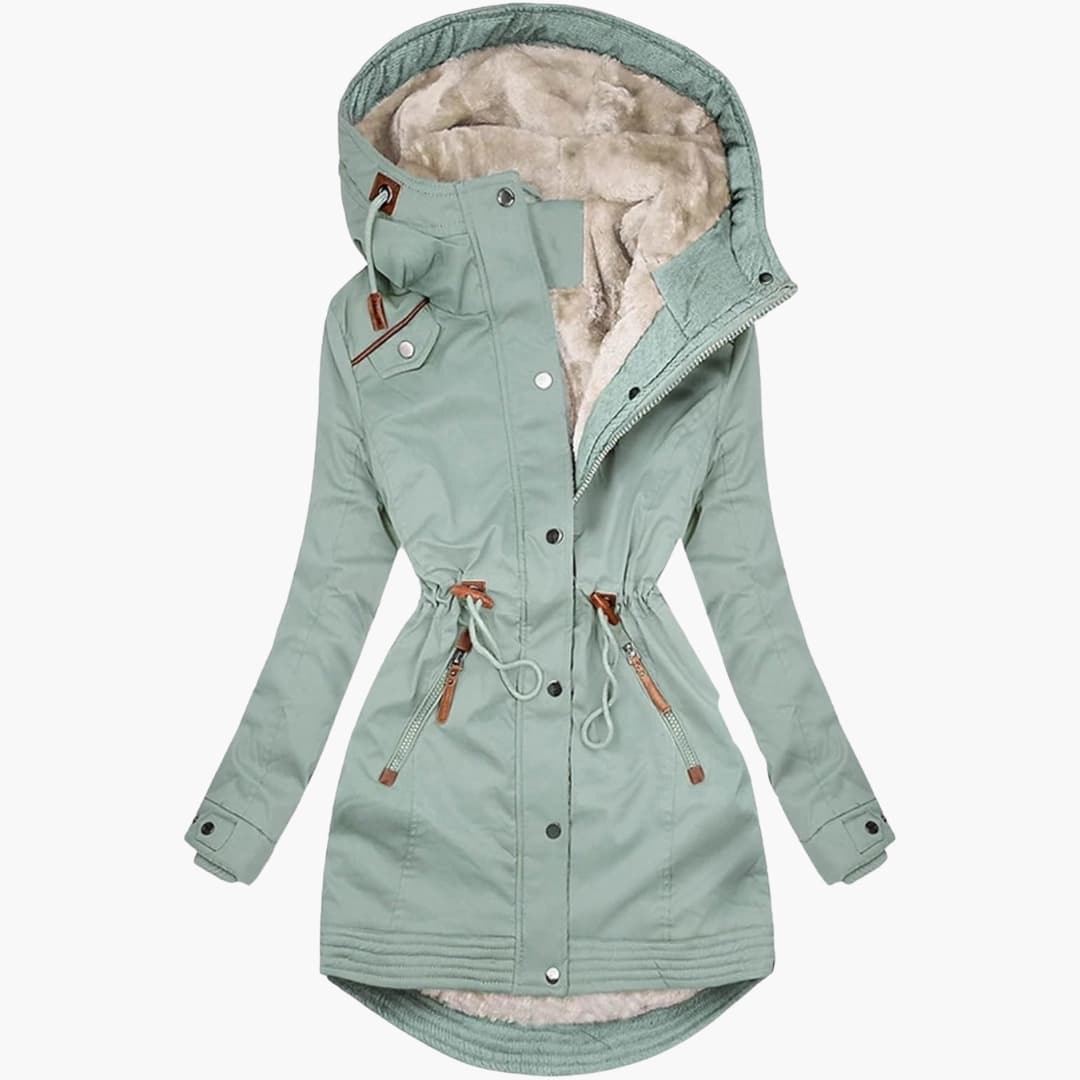 Waterproof Ladies Coat with Fleece Lined Hood
