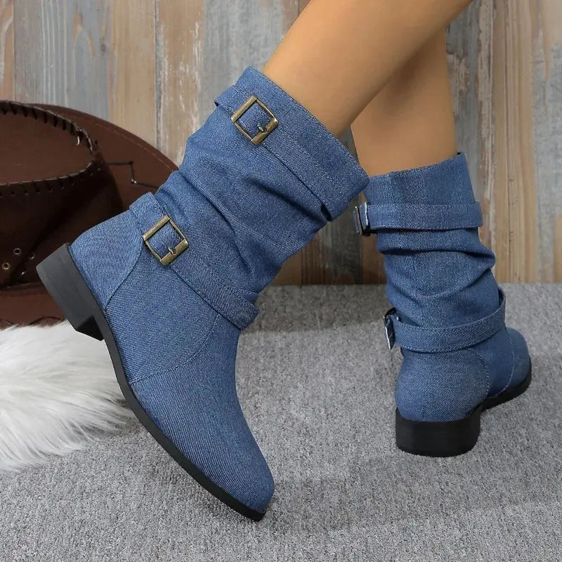 Women's Classic Jeans Ankle Boots - Comfortable & Chic