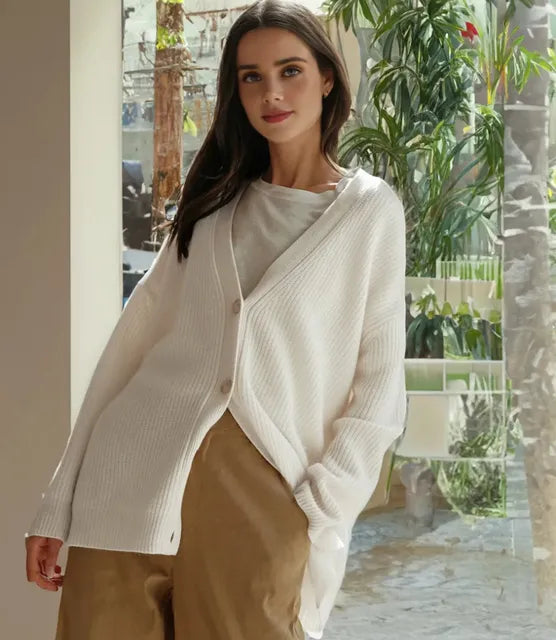 Comfy Women's Large V-Neck Sweater Cardigan