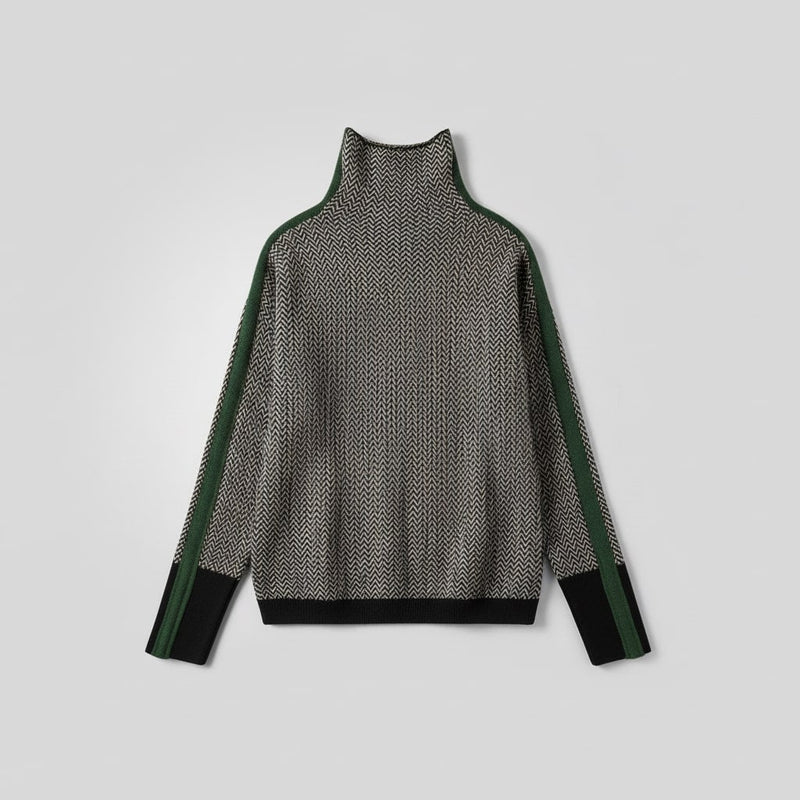 Trendy Geometric Crew Neck Pullover