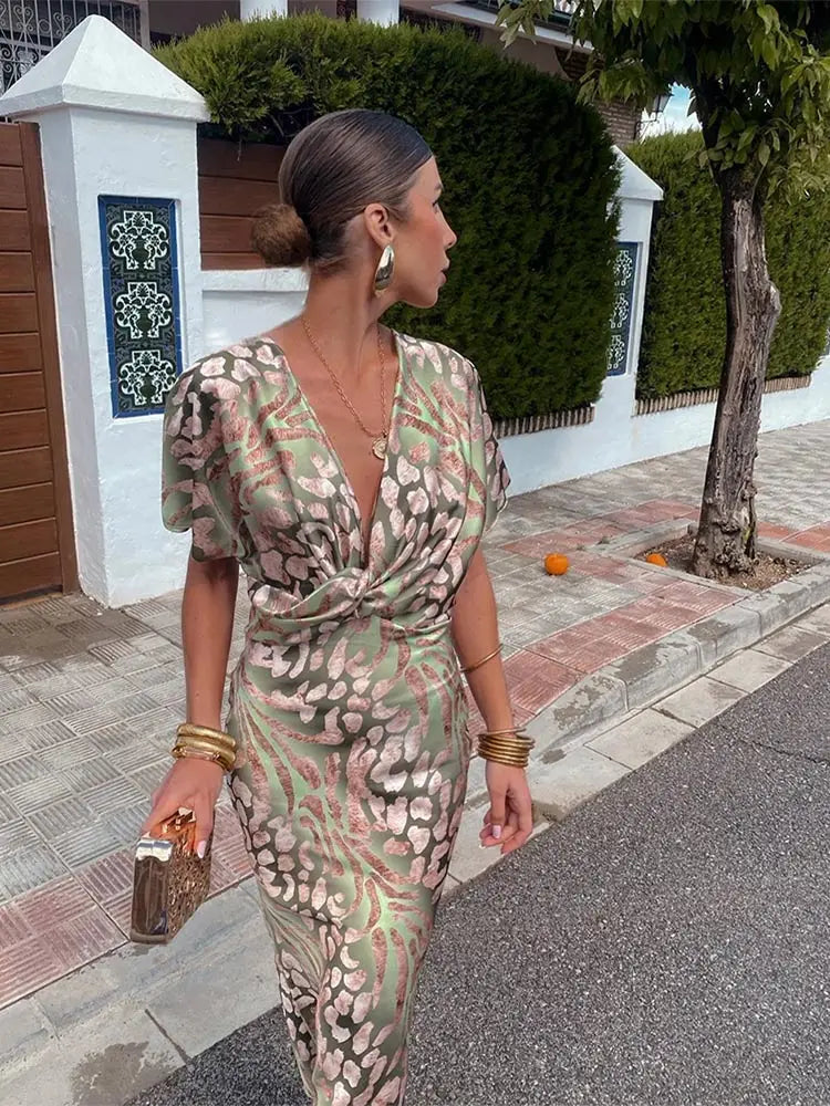 Vibrant Floral Short Sleeve Sundress
