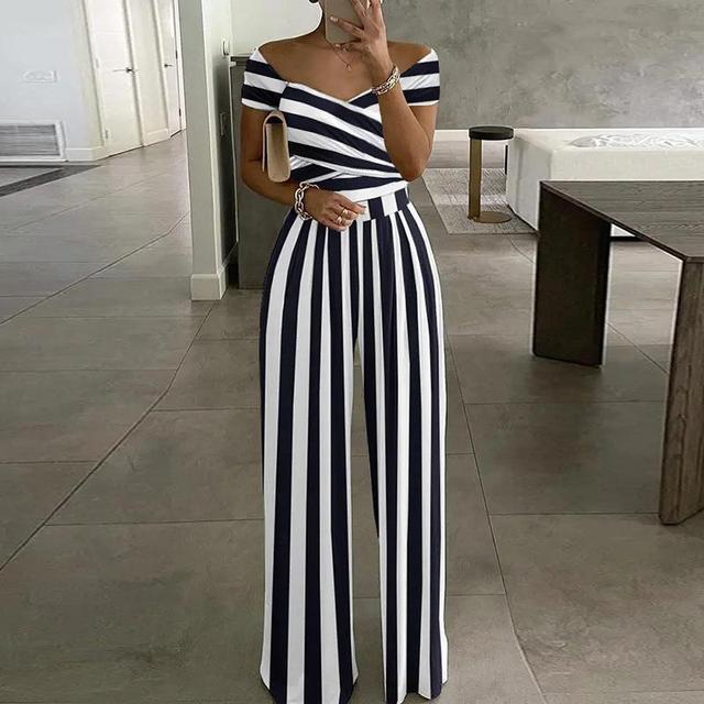 Women's Floral Off Shoulder Jumpsuit with Wide Legs