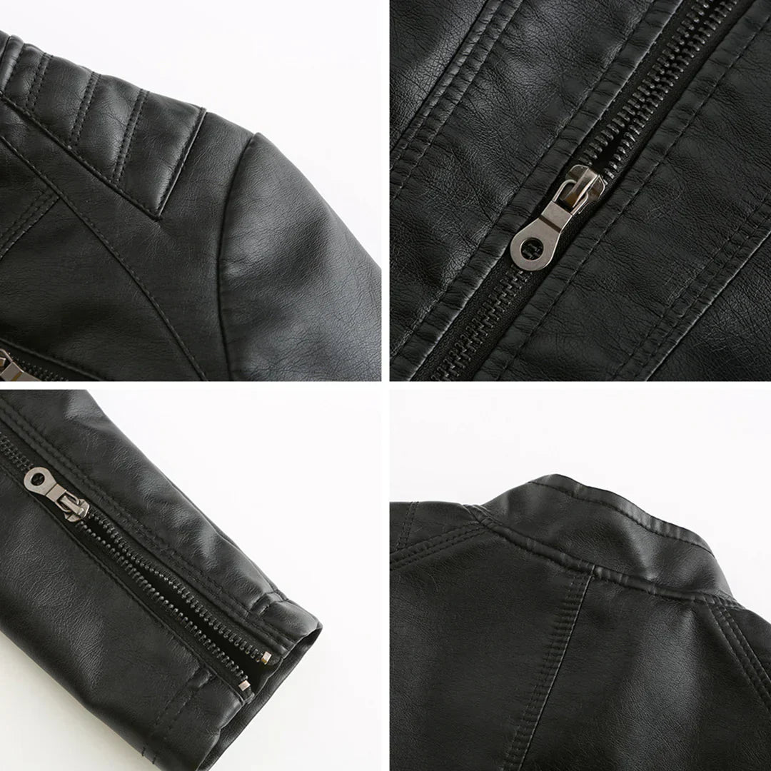 Chic Vegan Leather Biker Jacket for Women