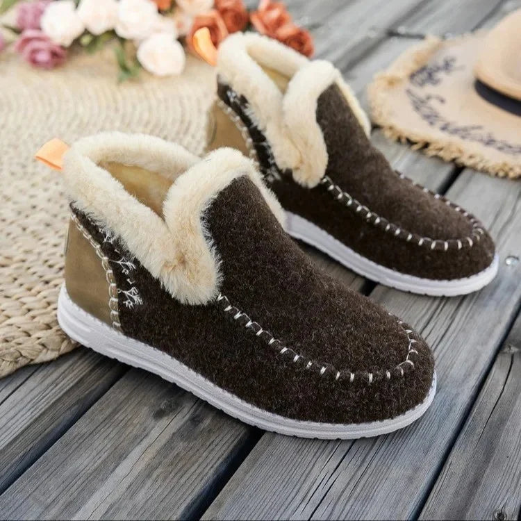 Warm Faux Fur Ankle Boots for Women - Soft and Chic