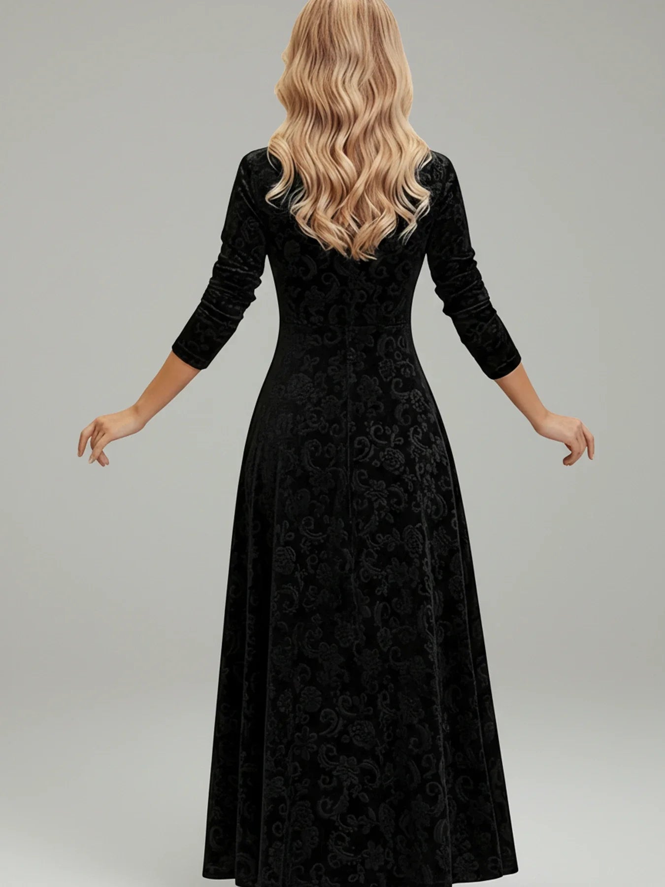 Elegant Lady Floral Knee Length Dress