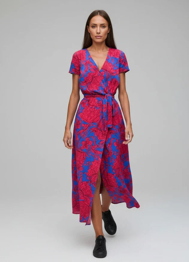 Pretty Floral Print Knee Length Dress for Women